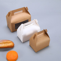 Boîte à gâteau portable en papier kraft avec plateau intérieur, fenêtre haute transparence, emballage de boulangerie résistant à la graisse, taille personnalisée, support de logo, OEM