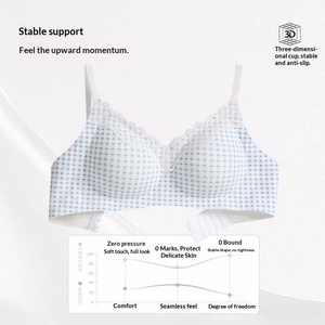 <span class=keywords><strong>Sujetador</strong></span> sin aros y sin costuras <span class=keywords><strong>para</strong></span> mujer, estilo floral pequeño y fresco, con copa fija, efecto push-up, estilo Pure Desire, ideal <span class=keywords><strong>para</strong></span> combinar en capas. - Product Image 2