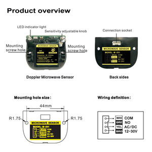 CANBO M-531D เซ็นเซอร์ไมโครเวฟแบบ<span class=keywords><strong>โค้ง</strong></span>ขนาดเล็ก ติดตั้งได้ทิศทางเดียว สำหรับ<span class=keywords><strong>ประตู</strong></span><span class=keywords><strong>เลื่อน</strong></span>อัตโนมัติ - Product Image 4