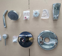 Ensemble de robinetterie de bain et de douche de style américain, finition nickel brossé CUPC, corps en laiton, bec en zinc, valve d'équilibrage de pression, utilisation hôtelière