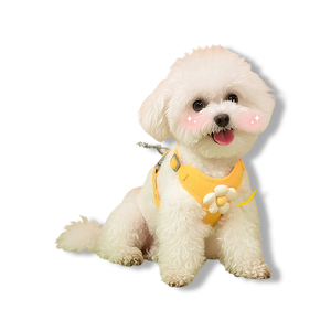 引っ張らない犬用ハーネスとリード - 小型犬用調節可能なソフトパッド入りベスト（漫画プリント） - Product Image 3
