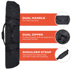 Housse de protection pour ski et snowboard, sac de transport rigide et léger pour snowboard, sac à bandoulière de type Dumpling pour activités de plein air - Product Image 6