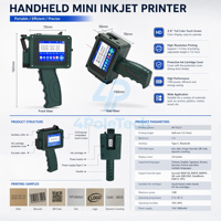 Impresora Wifi Portátil 4POLETECH, Impresora de Inyección de Tinta Mini Portátil para Fechas de Caducidad, Códigos QR, Números de Lote, para Botellas de Plástico y Metal