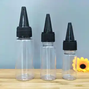 Plastic Fles Met Twist Dop Voor Oplosmiddelen Oliën Verf Inkt Knijpfles Met Twist Top Cap Tip Applicator