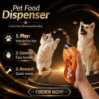 Lanceur de nourriture pour animaux de compagnie en plastique portable, distributeur interactif et jouet d'entraînement pour chats et chiens, toutes les occasions