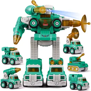 tobot खिलौने बड़ा Suppliers-ERCHAOXI अलग ले रोबोट खिलौने वाहन सेट 5 में 1 निर्माण खिलौने स्टेम निर्माण खिलौने वाहनों को बदलने में रोबोट के लिए बच्चों