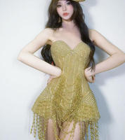 Combinaison perlée, robe de soirée haut de gamme, une pièce, luxe léger, bar, scène, danse sexy, fête, costume de groupe de filles