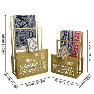 Manufacturer Direct Sales Middle East Bookshelf Carpet <strong>Towel</strong> <strong>Storage</strong> <strong>Rack</strong> Iron Carving Pattern Crafts Prayer <strong>Rack</strong> - Product Image 3