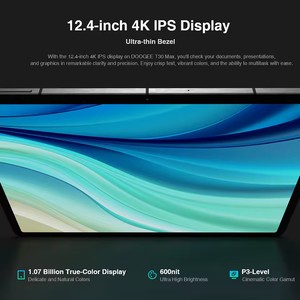 <span class=keywords><strong>Tablet</strong></span> DOOGEE T30 Max <span class=keywords><strong>12.4</strong></span>" 4K 20GB(8+12) 512GB Android 14 Doppia Fotocamera 50MP 10800mAh Ricarica Rapida 33W Corpo Unico in Lega di Alluminio Nano - Product Image 4