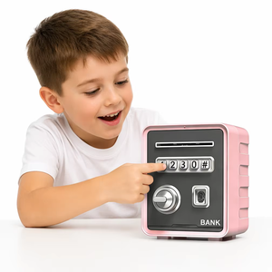 Hucha Electrónica con Huella Dactilar y Contraseña, <span class=keywords><strong>Caja</strong></span> <span class=keywords><strong>de</strong></span> <span class=keywords><strong>Ahorro</strong></span> ATM con Alimentador Automático <span class=keywords><strong>de</strong></span> Billetes, <span class=keywords><strong>de</strong></span> ABS, Segura para Niños, Regalo, Juguete, Venta al por Mayor - Product Image 1