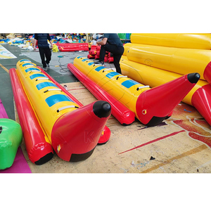 Tobogán Acuático Inflable para 2345678 Personas, Bote Inflable Tipo Banana, Bote Inflable Tipo Pez Volador Amarillo para Juegos Acuáticos - Product Image 1