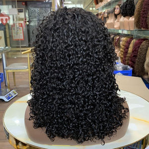 14 - Inch 5*5 Closure Serene Elegance: Curly Bob <b>Wig</b>, Nature Color for a Calming Presence - Product Image 2