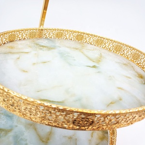 Accessoires Servant <span class=keywords><strong>Assiette</strong></span> À Gâteau 2 Niveaux Gâteau Ensemble <span class=keywords><strong>de</strong></span> Support <span class=keywords><strong>de</strong></span> Plateau <span class=keywords><strong>de</strong></span> Support avec Poignée - Product Image 6