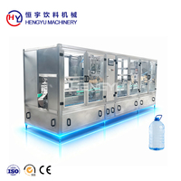 Machine de remplissage d'eau en fût de 5L certifiée CE, automatique 3-en-1 (lavage, remplissage, bouchage) pour usine d'eau en mini-bouteilles