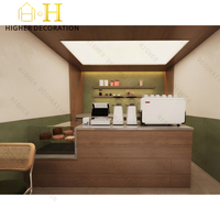 Vitrine de présentation de café en bois sur mesure, armoire de présentation de café à LED personnalisée pour boutique