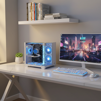 Boîtier PC de jeu personnalisé avec logo d'usine Pcooling, avec verre trempé, ATX M-ATX, tour de PC, châssis de bureau