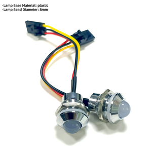 ראש מנורה מפלסטיק מצופה כסף חוטי F8 IP67 5V/12V מותאם אישית WS2812B ניתן לכתובת 24AWG מחבר דופונט 8mm נורית חיווי - Product Image 1