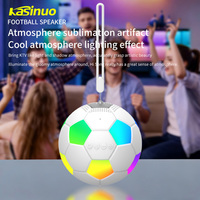 Altavoz Bluetooth Kasinuo 5W con Luz RGB, 1200mAh, USB, AUX, Portátil, con Correa, Colorido y Potente, con Diseño de Balón de Fútbol, Venta al Por Mayor