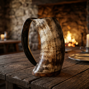 Eco-Friendly Lightweight Portable American Style Viking Horn <b>Mugs</b> <b>Bamboo</b> Lid High Quality Wine Beer Ox Multi-Color 6-10 - Product Image 1
