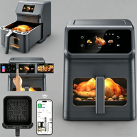 Freidora de Aire Inteligente de 6.5L con Pantalla Táctil TFT a Color de 4.3 Pulgadas, Horno Eléctrico Digital con Recetas Integradas, Freidora de Aire Digital para Uso Doméstico