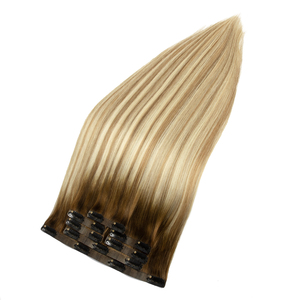 Balayage Ashy bionda radice scura russo senza soluzione di continuità Clip in estensione per capelli cuticola Aligend Clip invisibile in estensione dei capelli - Product Image 4