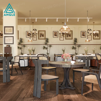 Comptoir de présentation alimentaire en bois pour café-bar américain classique, avec éclairage LED, respectueux de l'environnement, pour la décoration intérieure de café.
