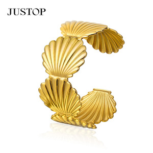 Women's Trendy OEM Custom Waterproof Stainless Steel Gold Plating Hypoallergenic Chura Bangles Fashion Jewelry Supplies Justop - Product Image 3