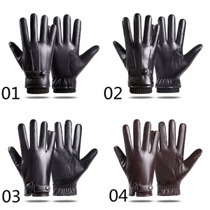 FF589 gants d'hiver en <span class=keywords><strong>cuir</strong></span> pour hommes et femmes, pour l'extérieur, doublés de peluche, pour écran tactile, moto, cyclisme, conduite - Product Image 6