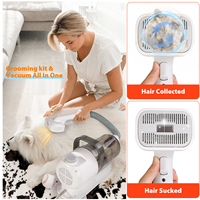 Brosse à cheveux fonctionnelle pour chien nettoyage des animaux de compagnie toilettage kit d'aspiration sous vide