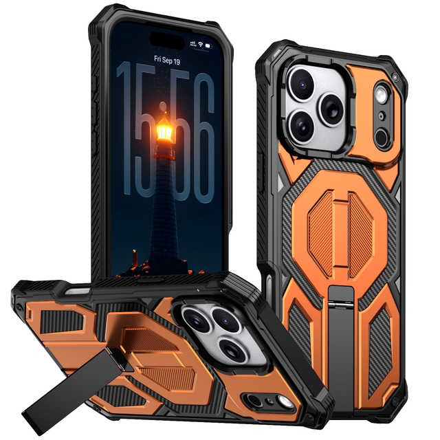Three-Proof Heavy Duty Magnetic Kickstand Shockproof Phone Case for iPhone 17 16 15 14 13 for Samsung S26 Ultra