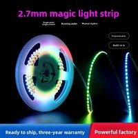 Bande LED RGB adressable ultra-étroite de 2,7 mm, programmable, effet eau courante, 5V 12V, dimmable, pour hôtels et divertissements