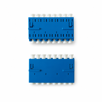Kopling Optik 8-Fiber LC UPC Singlemode Tanpa Flens Biru Female to Female untuk Pusat Data Densitas Tinggi 1U 2U