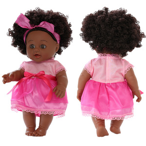 30CM Dark Skin Reborn Baby <b>Doll</b> Curly Hair Vinyl Simulation <b>Doll</b> Kids Pretend <b>Play</b> Toy For Girls Gift - Product Image 5