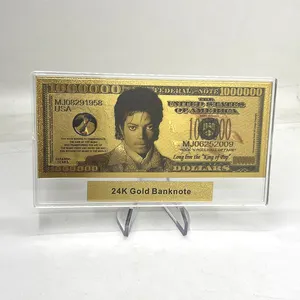 Custom Michael Jackson Money Collection Gifts 24k Gold Plated Banknote