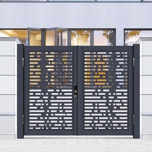 Barrière d'entrée de luxe en métal pour jardin, 4*<span class=keywords><strong>3m</strong></span>, en aluminium, motif floral, double <span class=keywords><strong>portail</strong></span> <span class=keywords><strong>battant</strong></span> avec serrure intelligente - Product Image 2