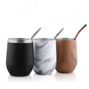 现代的Yerba Mate杯和炸弹套装-Yerba Mate套装包括双壁18/8不锈钢伴侣茶杯