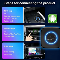 Adaptador Inalámbrico CarPlay Playaibox Android 15, Android Auto Box 4+32G para YouTube, Netflix, Google, Compatible con Pantalla Dividida y Múltiples Aplicaciones