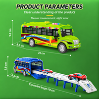 Jouet de piste de bus catapulte 2 en 1, version sans lumière ni son, avec mini voitures en alliage, ensemble de jeu de course pliable pour enfants