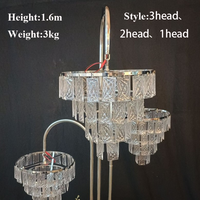 Lustre de sol en cristal pour cérémonie, Lumières de mariage en cristal, Accessoires de décoration, Lumières de chemin de mariage, Décorations lumineuses de mariage luxueuses