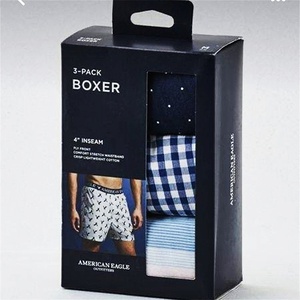 Boîtes en papier pliées avec logo personnalisé Boîte d'emballage de T-shirt de sous-vêtements pour hommes avec <span class=keywords><strong>cintre</strong></span> - Product Image 1
