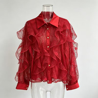 Chemisier Haut de Gamme Ample à Manches Bouffantes, Nouvelle Collection Printemps-Automne 2026, Style Vintage Tendance, Chemise Élégante à Col Revers pour Femme