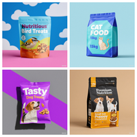 Sac d'emballage pour aliments pour animaux de compagnie à fond carré résistant à l'humidité avec impression en héliogravure pour aliments nutritionnels pour animaux de compagnie