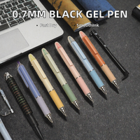 Stylo bille rétractable à pointe fine 0,7 mm en plastique, encre noire