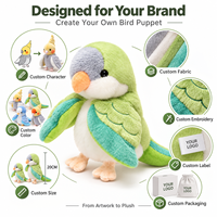Marionnette à main en peluche de perroquet de dessin animé, jouet interactif parent-enfant, souvenir du zoo, rembourrage en coton PP