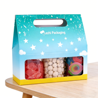 Boîte à bonbons de mariage personnalisée à faible MOQ, élégante, unique et créative, avec dorure à chaud, boîte à biscuits, petite boîte cadeau avec poignée en ruban