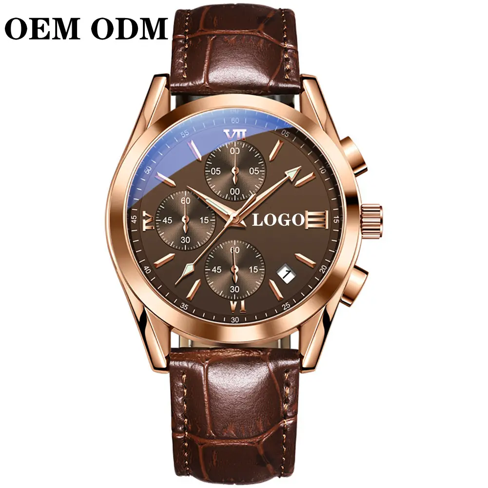 OEM DOM OLEVS 2872 Luxury Brand Men Waterproof Pu Leather Fashion Diamond Quartz Men watches