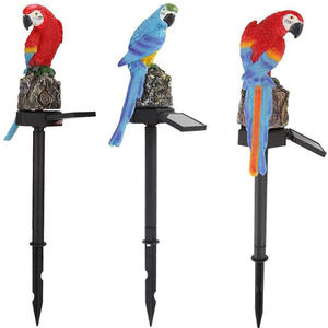 Lampe solaire en résine en forme de perroquet, éclairage extérieur pour jardin et pelouse, LED résistante à l'eau, éclairage décoratif paysager, modèle animal - Product Image 4