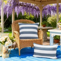 Housse de coussin carrée en polyester imperméable, écologique, résistante aux UV, amovible et lavable pour canapés de patio et coussins décoratifs