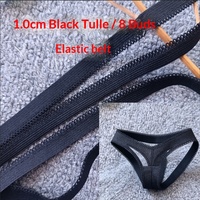 1107/1.0 Bande élastique noire en dentelle picot pour sous-vêtements, ceinture en tissu extensible à bord picot pour vêtements et lingerie