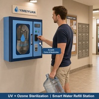 Station de remplissage d'eau automatique murale avec purification UV et ozone pour usage résidentiel